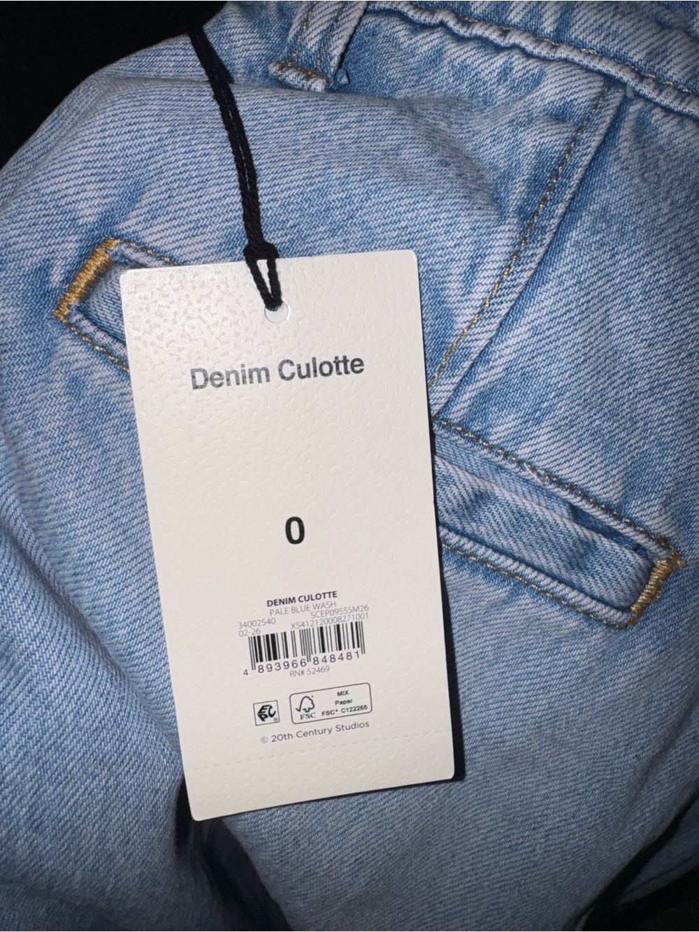 Devil Wears Prada Scoop Collection Denim Pleated Culottes NWT - Picture 10 of 12